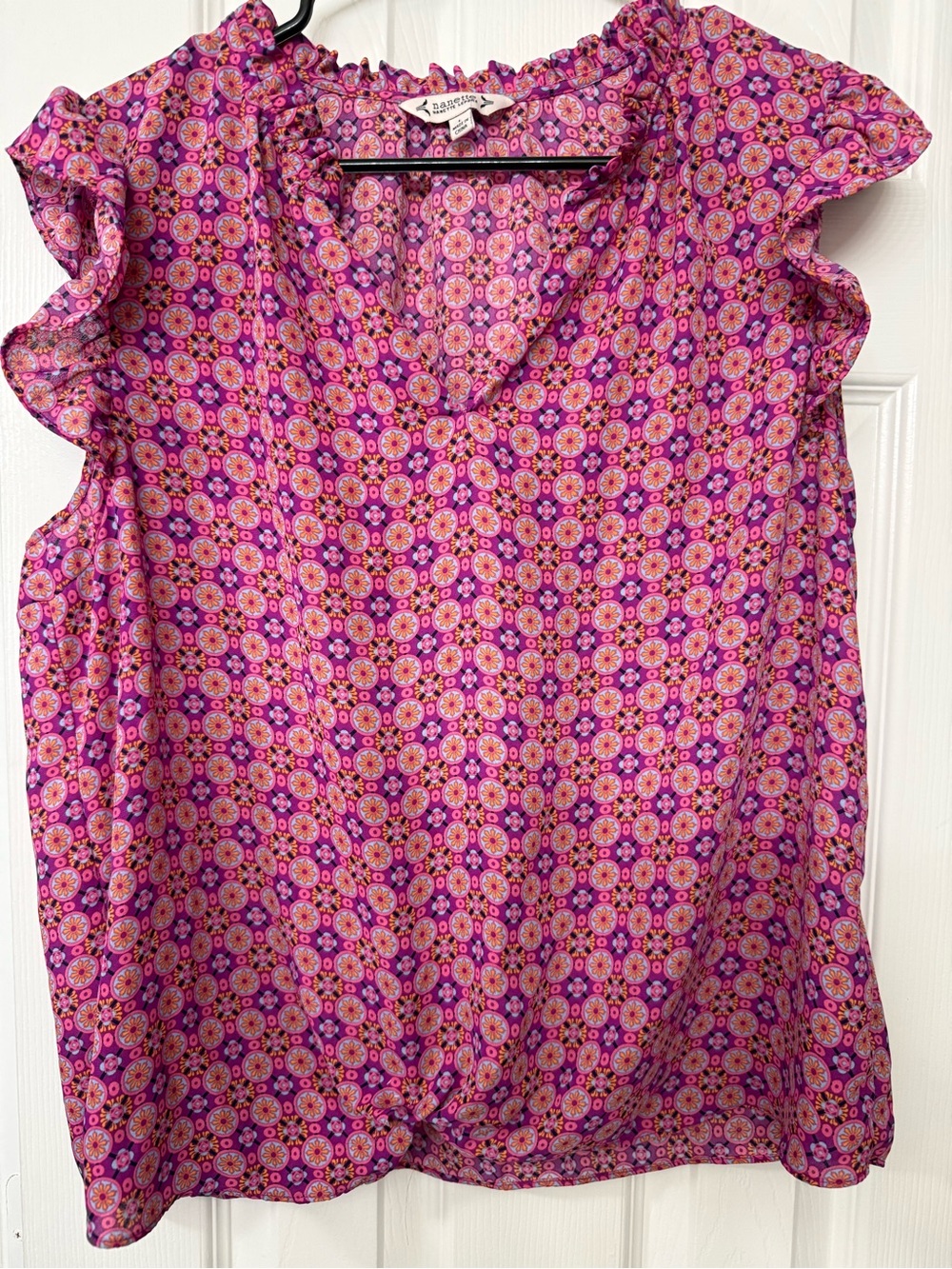 Nanette Lepore Pink Floral Print Ruffle Sleeve Camisole (SKU0089)